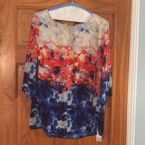 Colorful Abstract Print Women's Top